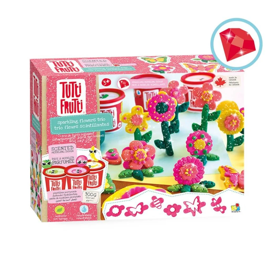 Plasticinas Trio de Flores e Borboletas