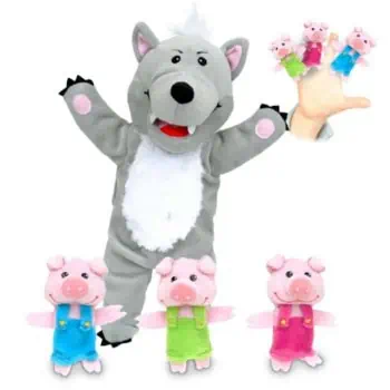 Fantoche Lobo Mau e os Três Porquinhos
