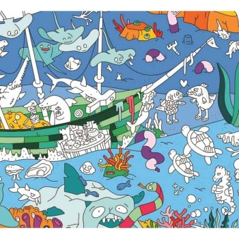 Poster Gigante para Colorir Ocean