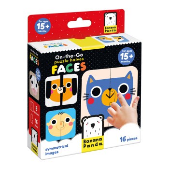 Puzzles On-the-Go Meias caras - Bananan Panda. Os primeiros puzzles de simetrias a partir dos 15 meses