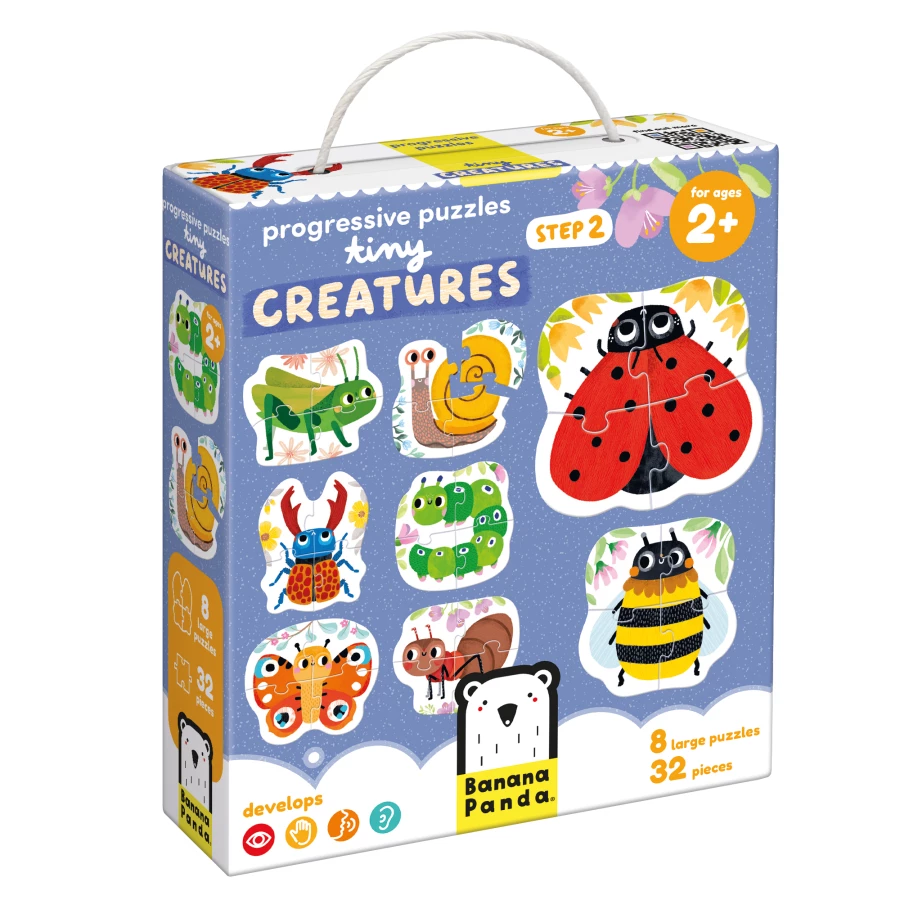 Puzzles Progressivos Pequenas Criaturas - 2+ anos - Banana Panda