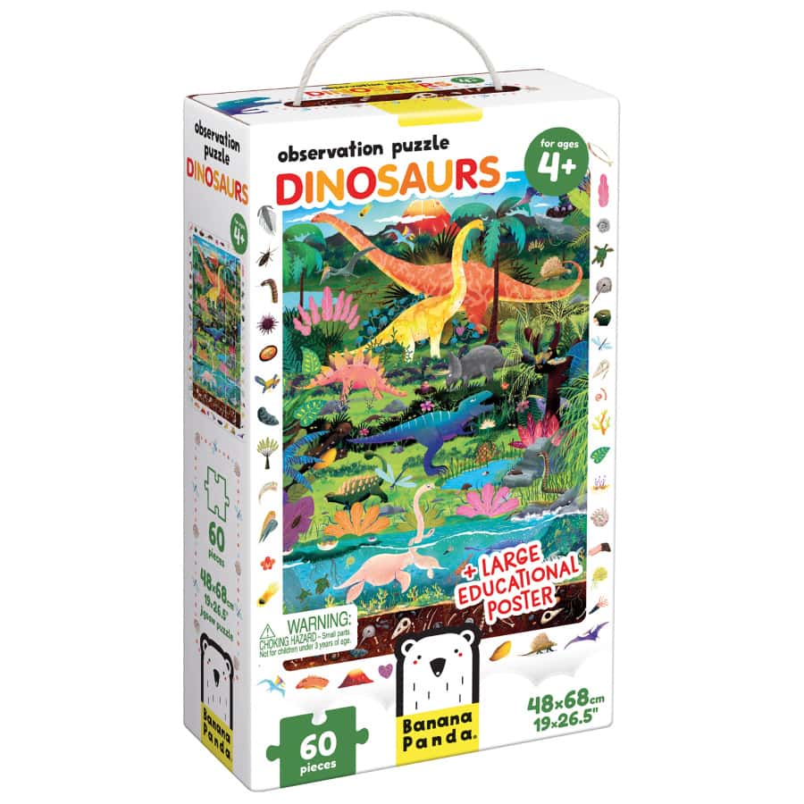 Puzzle de Observação Dinossauros e Poster - Banana Panda