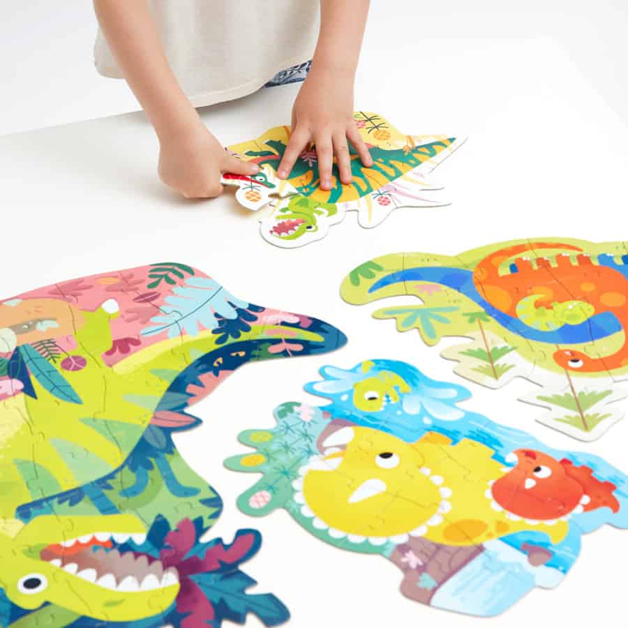 Puzzles Hands at Play Dinossauros - Banana Panda Puzzles Hands at Play Dinossauros - 4 puzzles progressivos - Banana Panda