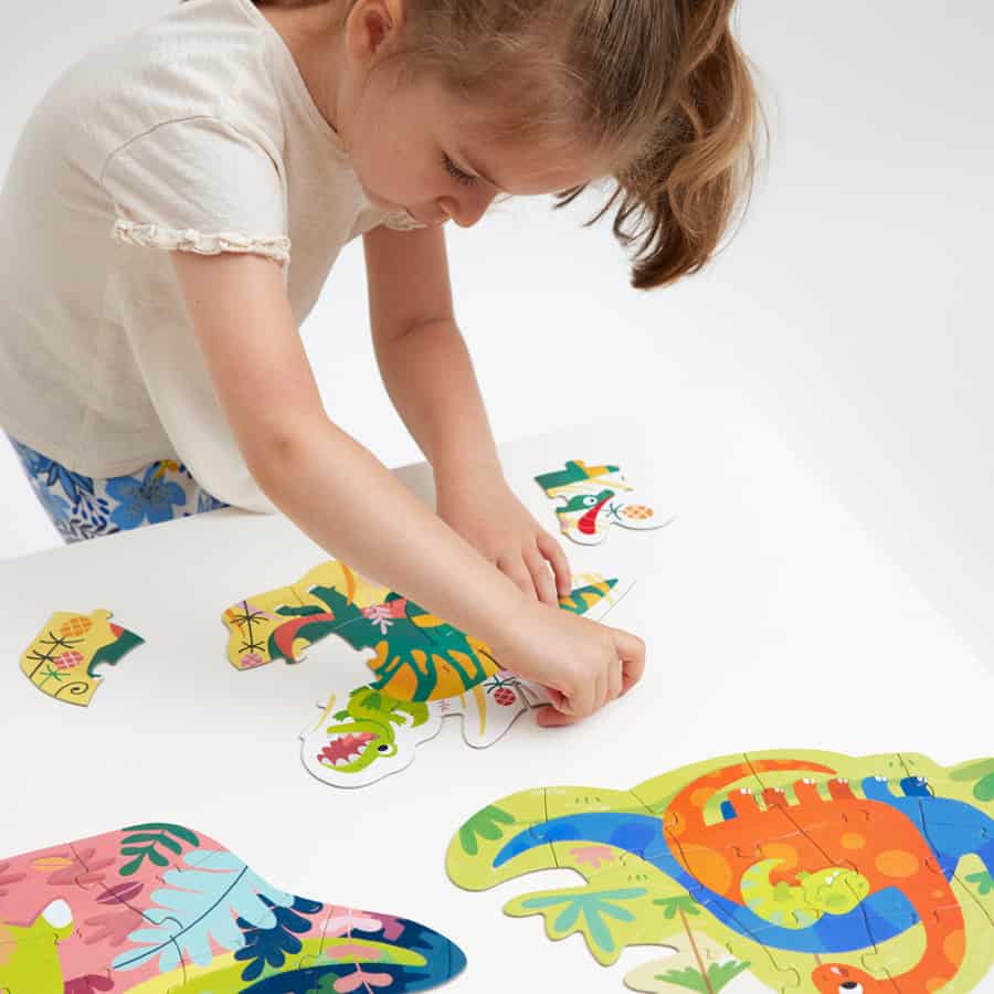 Puzzles Hands at Play Dinossauros - Banana Panda Puzzles Hands at Play Dinossauros - 4 puzzles progressivos - Banana Panda