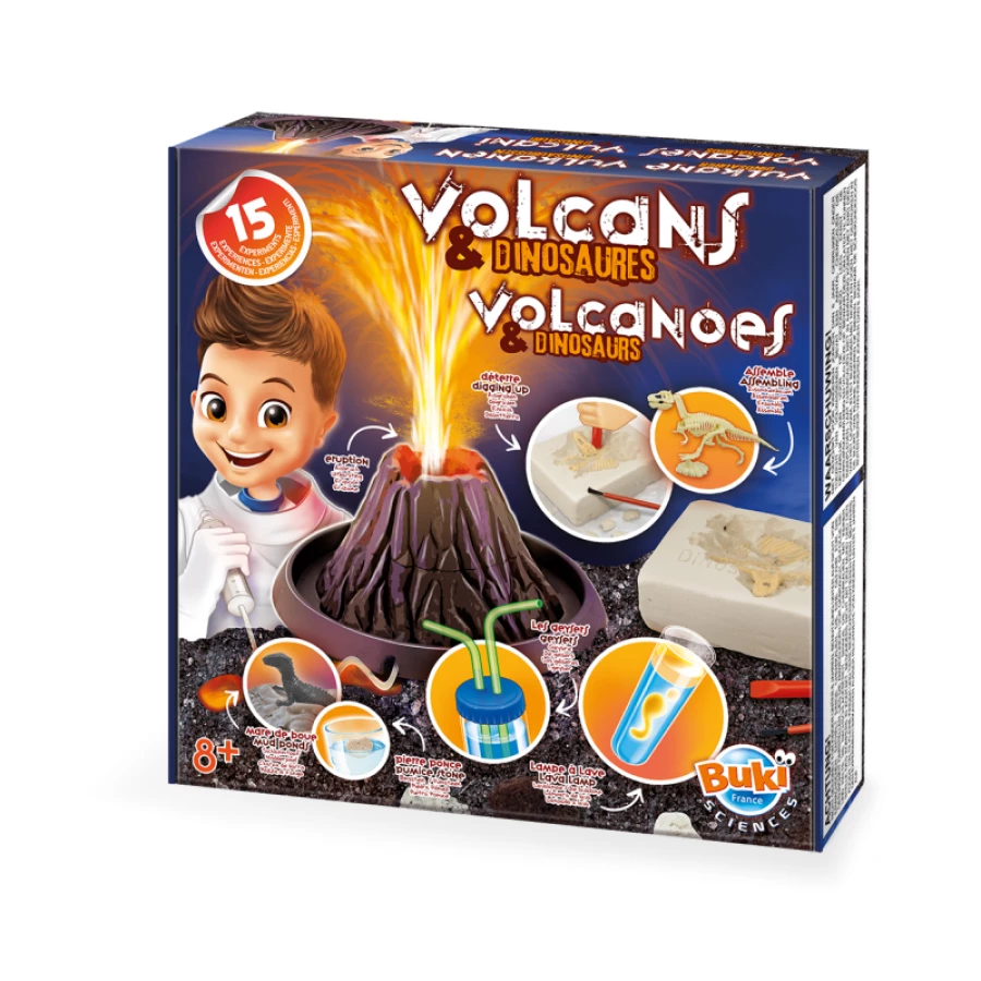 Kit de Experiências Vulcões e Dinossauros
