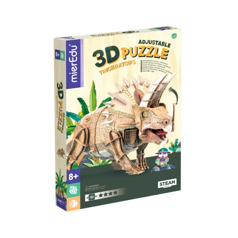 Puzzle 3D Triceratops - mierEdu