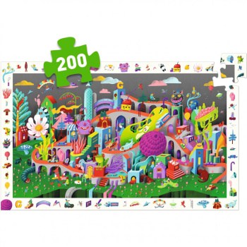 Puzzle de Observação Crazy Town 200 peças - DJECO