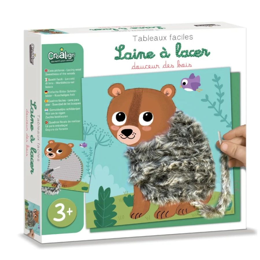 Conjunto de enlaçar com lã animais da floresta - Créalign'
