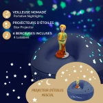 Projetor de estrelas musical Principezinho - luz de presença noturna - Trousselier