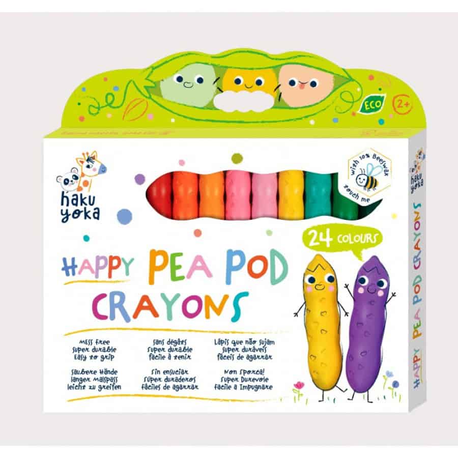 Lápis de Cera Happy Pea Pod - 24 cores - Haku Yoka